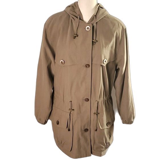Trench Coat by Gallery Sage Color Size XS Fully Lined - Picture 1 of 6